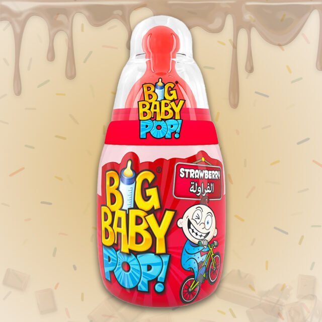 Bazooka Big Baby Pop Strawberry 32 g ( Imported )