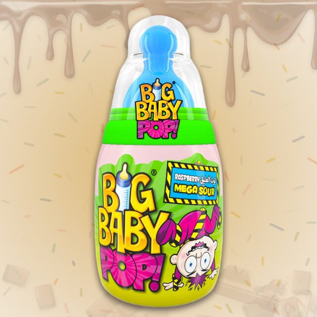 Bazooka Big Baby Pop Raspberry Mega Sour 32 g ( Imported )